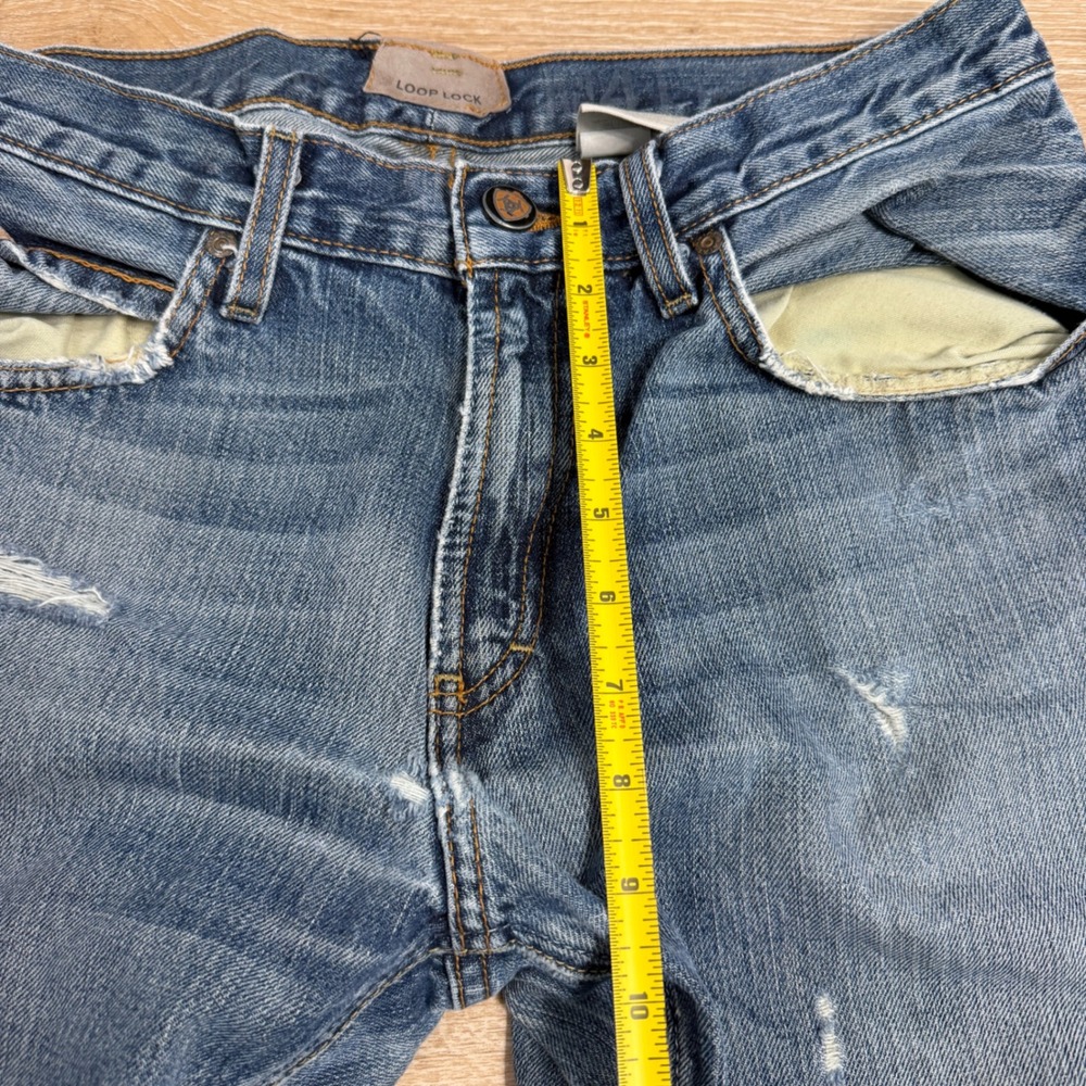 Ariat M4 Low Rise Relaxed Boot Cut Jeans Mens 32x32 Medium Wash Distressed Denim - Picture 5 of 7